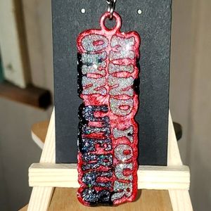 ❤🌺Mind Your Own Uterus Keychain/ Resin/ Handmade/Stainless Steel Keychain🌺❤